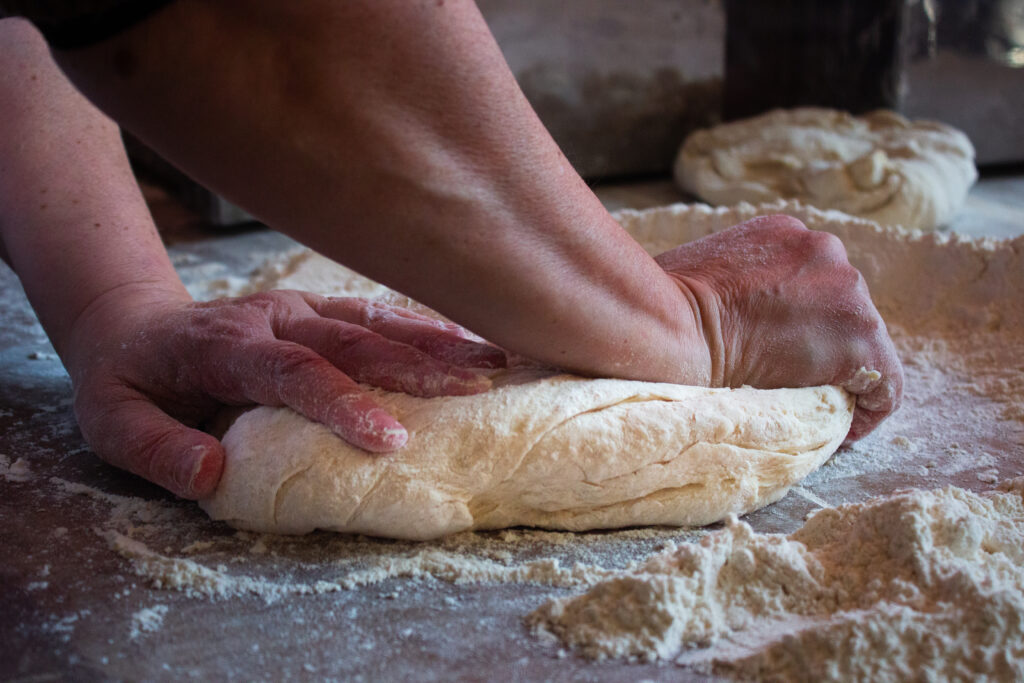Over-kneading dough