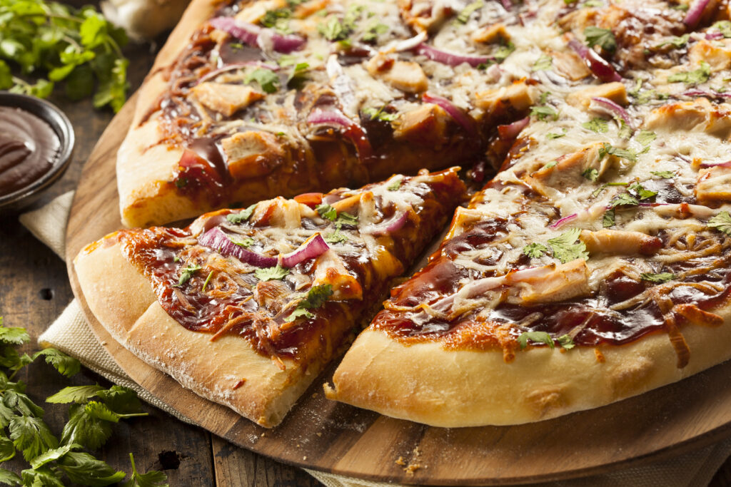 Serving Suggestions bbq chicken pizza add some veggies