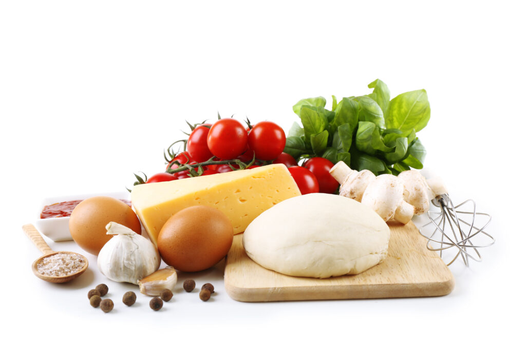 Ingredients for cooking pizza